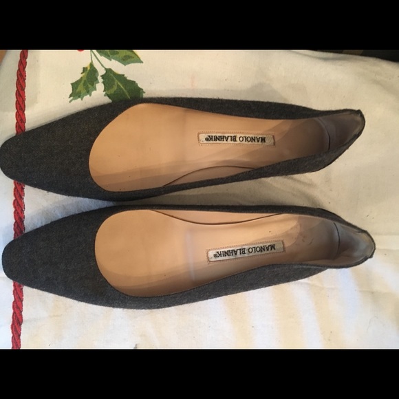 Manolo Blahnik Flannel Flats - Picture 7 of 8